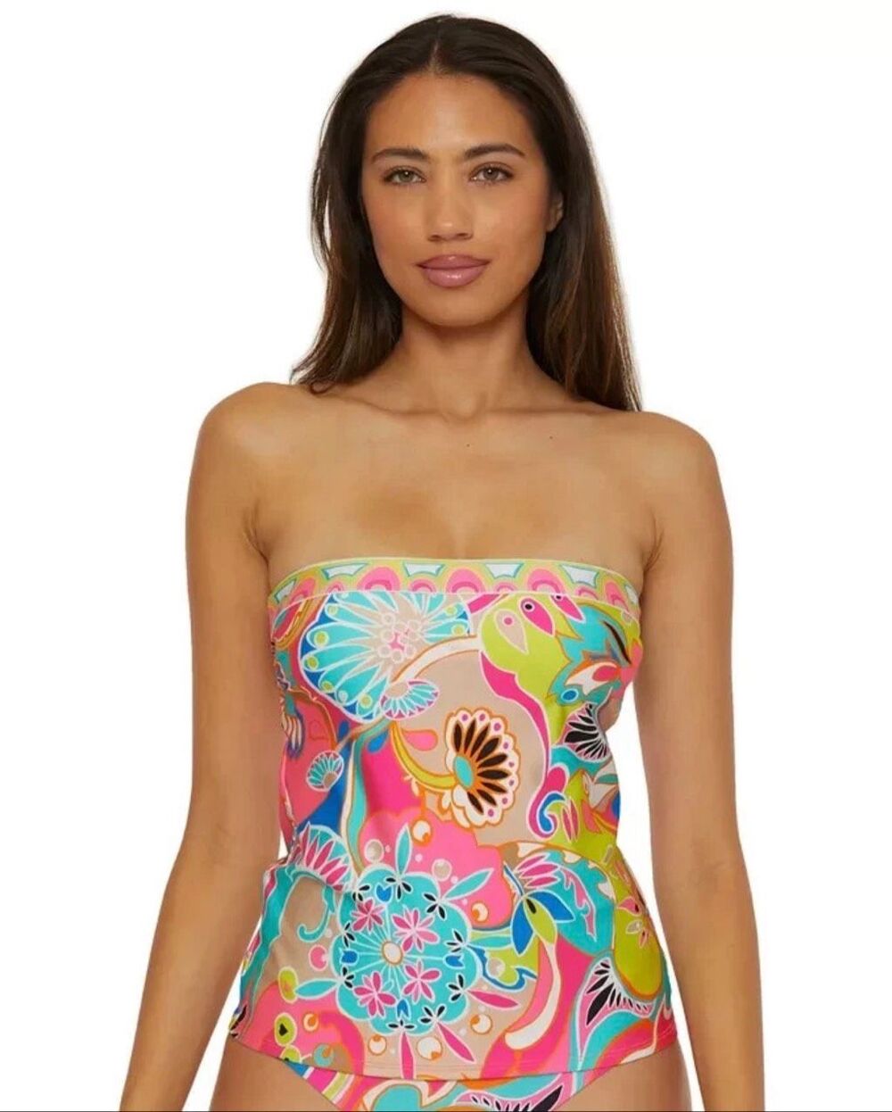 Trina Turk NWT size 6 colorful banded Tankini swim top